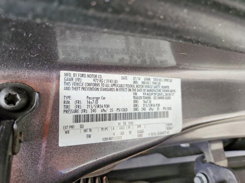 Продажа на аукционе авто 2014 Ford Focus, vin: 1FADP3F26EL363017, номер лота: 55154926