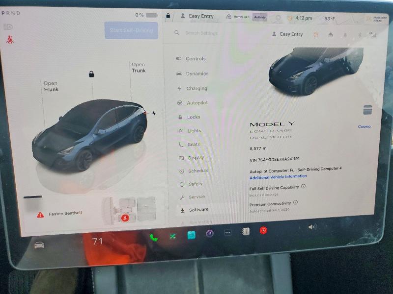 51907626 :رقم المزاد ، 7SAYGDEE7RA241191 vin ، 2024 Tesla Model Y مزاد بيع