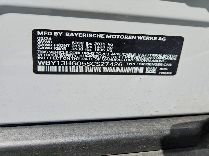 53322756 :رقم المزاد ، WBY13HG05SCS27426 vin ، 2025 Bmw I5 مزاد بيع