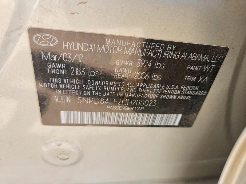 Aukcja sprzedaży 2017 Hyundai Elantra, vin: 5NPD84LF2HH200023, numer aukcji: 52990756