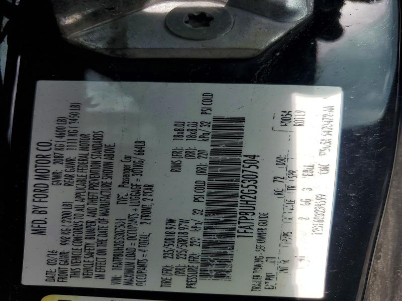 Aukcja sprzedaży 2016 Ford Mustang, vin: 1FATP8UH2G5307504, numer aukcji: 54297906