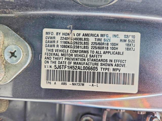 Продаж на аукціоні авто 2010 Honda Accord Crosstour, vin: 5J6TF1H52AL006605, номер лоту: 55545896