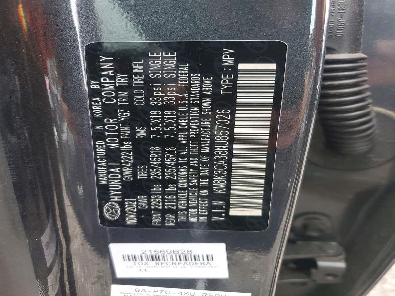 Продажа на аукционе авто 2022 Hyundai Kona, vin: KM8K3CA38NU857026, номер лота: 54021376
