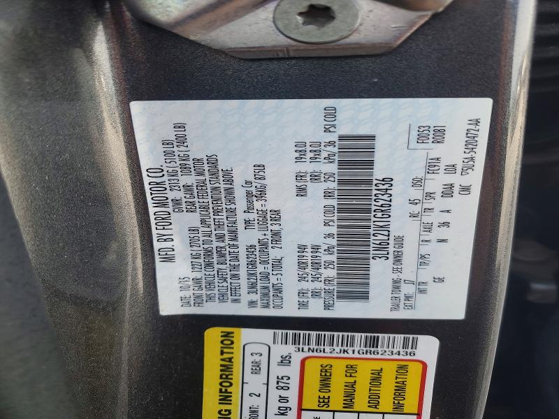 54226766 :رقم المزاد ، 3LN6L2JK1GR623436 vin ، 2016 Lincoln Mkz مزاد بيع