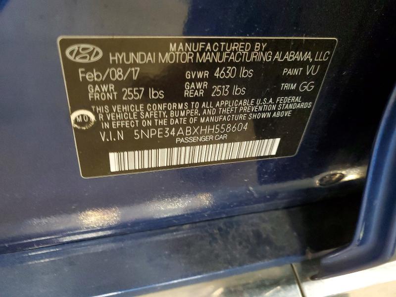 Aukcja sprzedaży 2017 Hyundai Sonata, vin: 5NPE34ABXHH558604, numer aukcji: 51975756