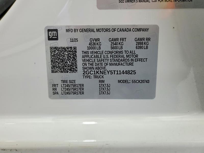 Продаж на аукціоні авто 2026 Chevrolet Silverado, vin: 2GC1KNEY5T1144825, номер лоту: 55516726