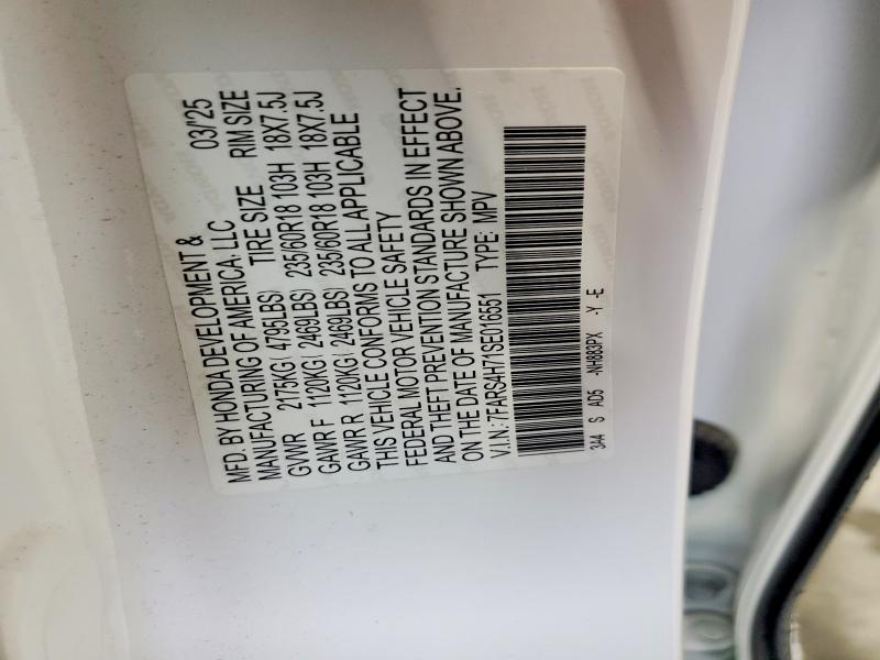 52615646 :رقم المزاد ، 7FARS4H71SE016551 vin ، 2025 Honda Cr-v مزاد بيع