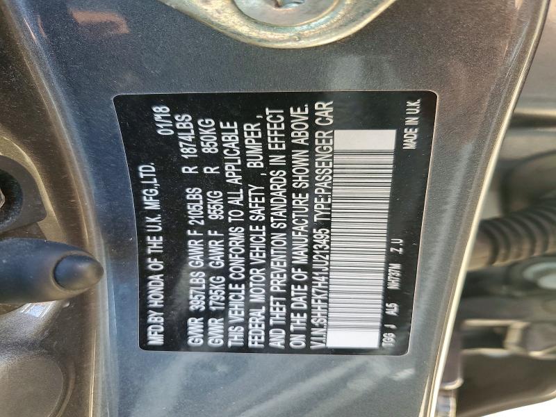 54771946 :رقم المزاد ، SHHFK7H41JU213495 vin ، 2018 Honda Civic مزاد بيع