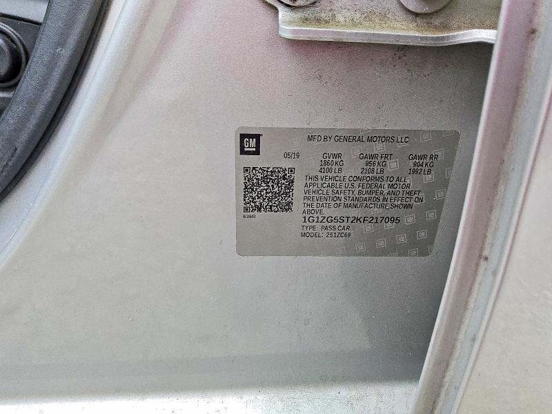 2019 Chevrolet Malibu მანქანა იყიდება აუქციონზე, vin: 1G1ZG5ST2KF217095, აუქციონის ნომერი: 52359926