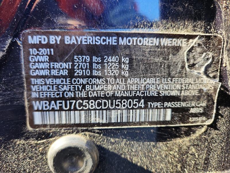 2012 Bmw 535 მანქანა იყიდება აუქციონზე, vin: WBAFU7C58CDU58054, აუქციონის ნომერი: 55347816