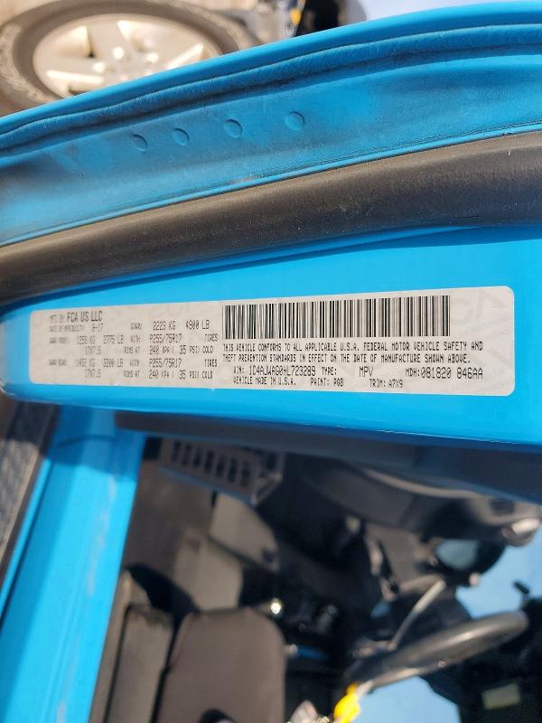 Aukcja sprzedaży 2017 Jeep Wrangler, vin: 1C4AJWAG0HL723289, numer aukcji: 52880286