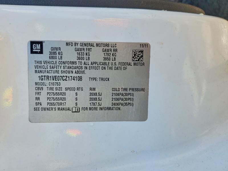 Продажа на аукционе авто 2012 Gmc Sierra, vin: 1GTR1VE07CZ174108, номер лота: 54298036