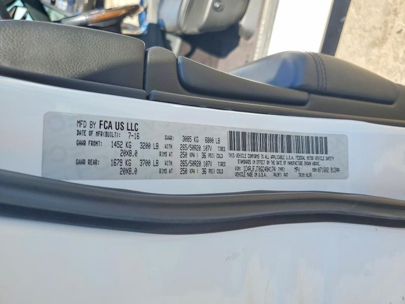 53424486 :رقم المزاد ، 1C4RJFJT0GC494174 vin ، 2016 Jeep Grand Cherokee مزاد بيع