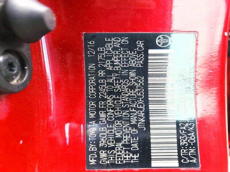 55138226 :رقم المزاد ، JTNKARJEXHJ537562 vin ، 2017 Toyota Corolla Im مزاد بيع