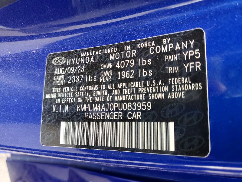 Aukcja sprzedaży 2023 Hyundai Elantra, vin: KMHLM4AJ0PU083959, numer aukcji: 54896516