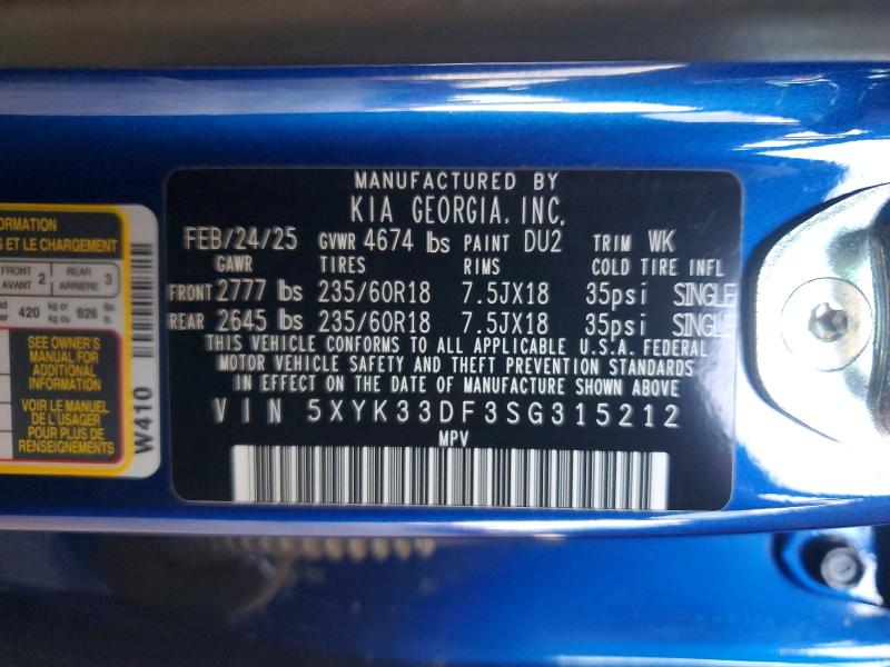 Продаж на аукціоні авто 2025 Kia Sportage, vin: 5XYK33DF3SG315212, номер лоту: 54256056