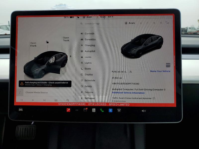 Aukcja sprzedaży 2023 Tesla Model 3, vin: 5YJ3E1EA0PF714390, numer aukcji: 53236326