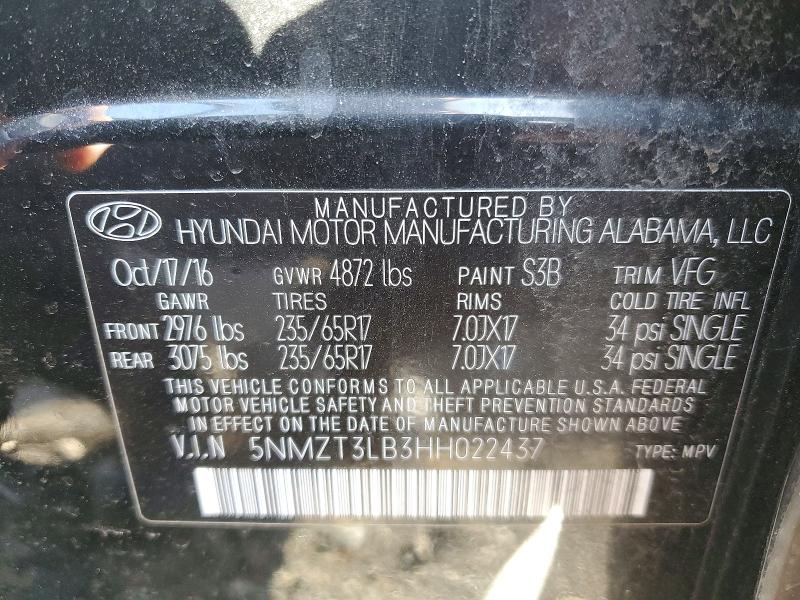 Продаж на аукціоні авто 2017 Hyundai Santa Fe Sport, vin: 5NMZT3LB3HH022437, номер лоту: 51519876