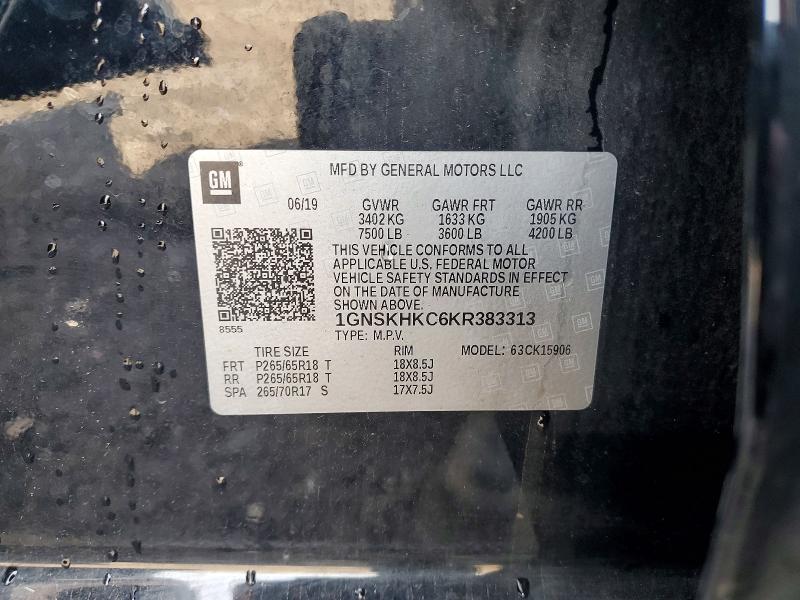 Aukcja sprzedaży 2019 Chevrolet Suburban, vin: 1GNSKHKC6KR383313, numer aukcji: 52378386