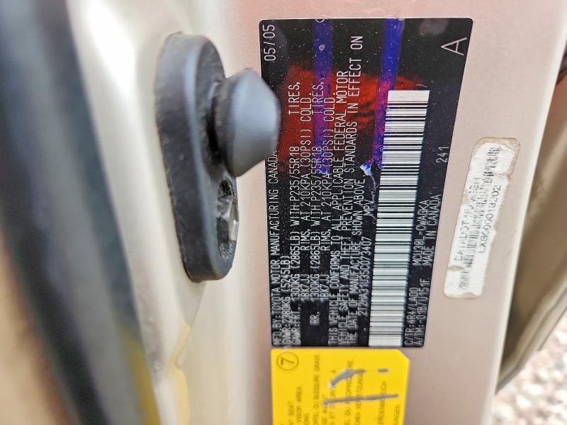 54535646 :رقم المزاد ، 2T2HA31U35C073407 vin ، 2005 Lexus Rx مزاد بيع