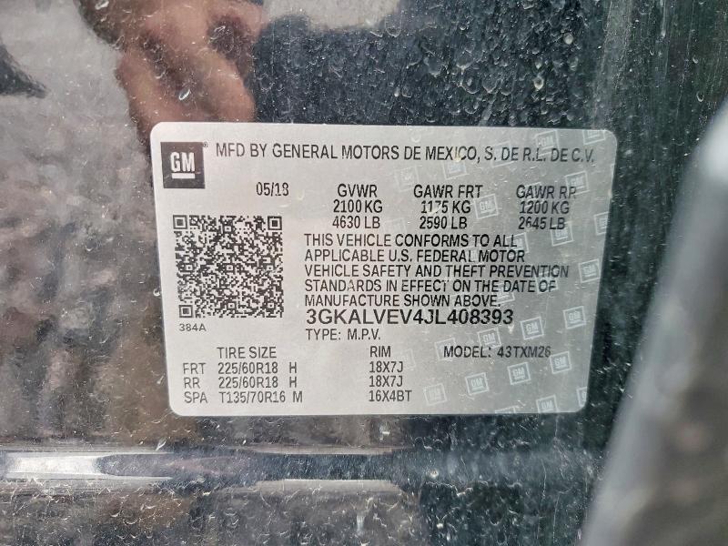Aukcja sprzedaży 2018 Gmc Terrain, vin: 3GKALVEV4JL408393, numer aukcji: 52249186