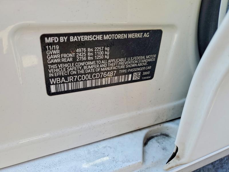 Продажа на аукционе авто 2020 Bmw 530, vin: WBAJR7C00LCD76487, номер лота: 51811676