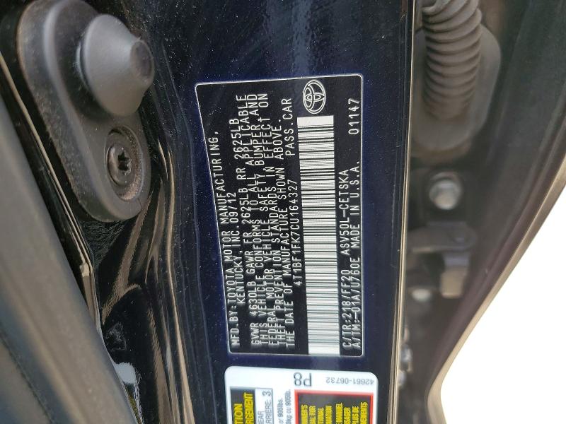 Aukcja sprzedaży 2012 Toyota Camry, vin: 4T1BF1FK7CU164327, numer aukcji: 52055016