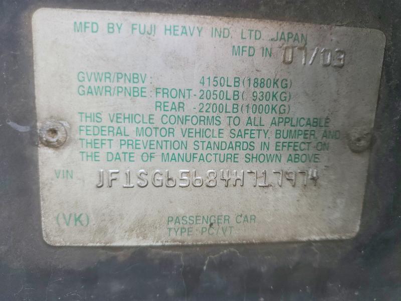 54420276 :رقم المزاد ، JF1SG65684H717974 vin ، 2004 Subaru Forester مزاد بيع