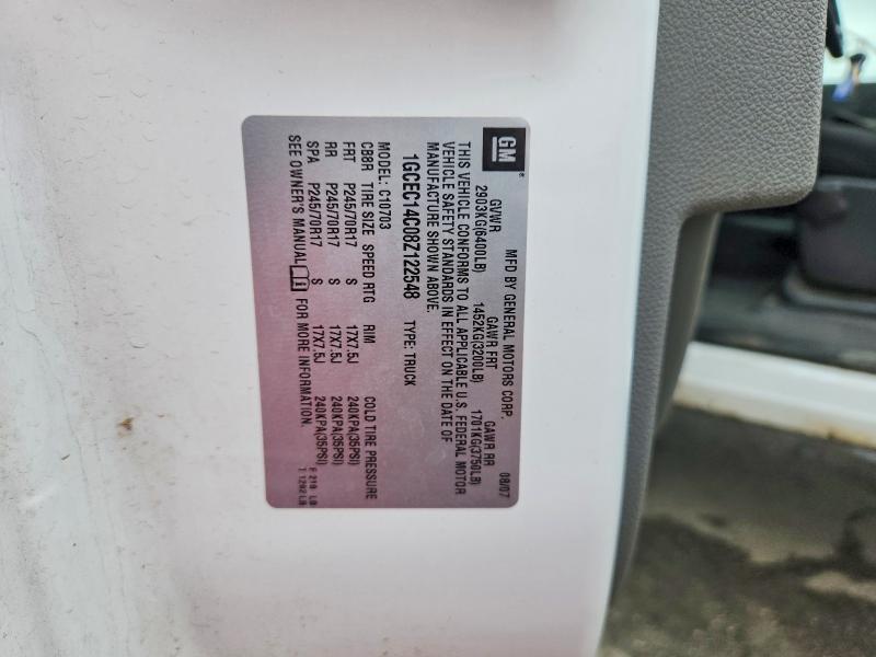 51799746 :رقم المزاد ، 1GCEC14C08Z122548 vin ، 2008 Chevrolet Silverado مزاد بيع