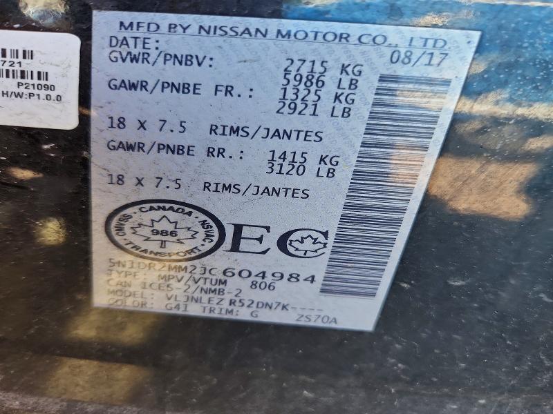 Aukcja sprzedaży 2018 Nissan Pathfinder, vin: 5N1DR2MM2JC604984, numer aukcji: 55317696