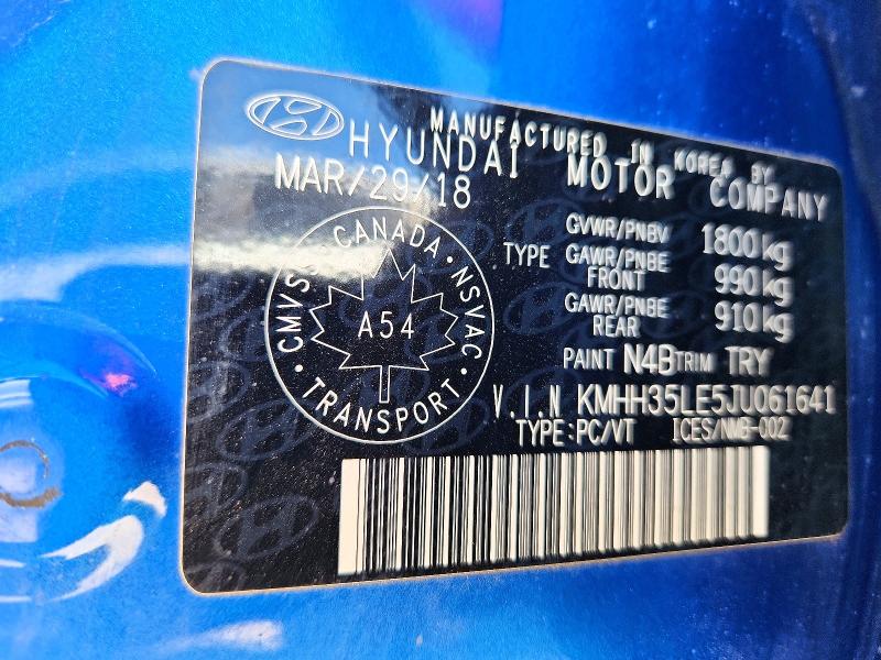 Продажа на аукционе авто 2018 Hyundai Elantra Gt, vin: KMHH35LE5JU061641, номер лота: 54784956