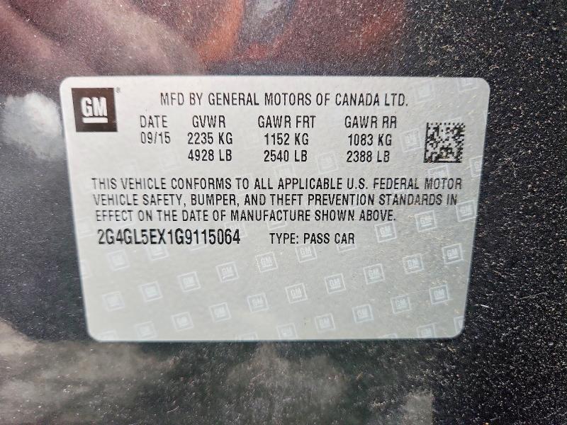 Продаж на аукціоні авто 2016 Buick Regal, vin: 2G4GL5EX1G9115064, номер лоту: 54341616