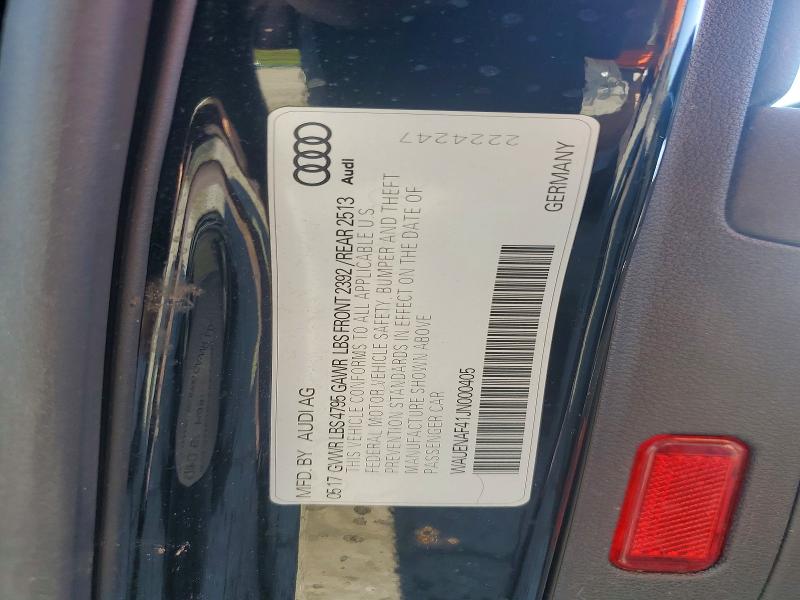 Продаж на аукціоні авто 2018 Audi A4, vin: WAUENAF41JN000405, номер лоту: 52129456