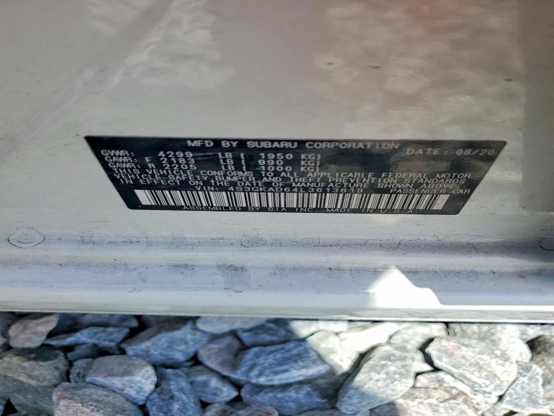 54863966 :رقم المزاد ، 4S3GKAD64L3613819 vin ، 2020 Subaru Impreza مزاد بيع
