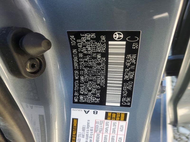 2025 Toyota Corolla Hybrid მანქანა იყიდება აუქციონზე, vin: JTDBCMFE8SJ039734, აუქციონის ნომერი: 53999276