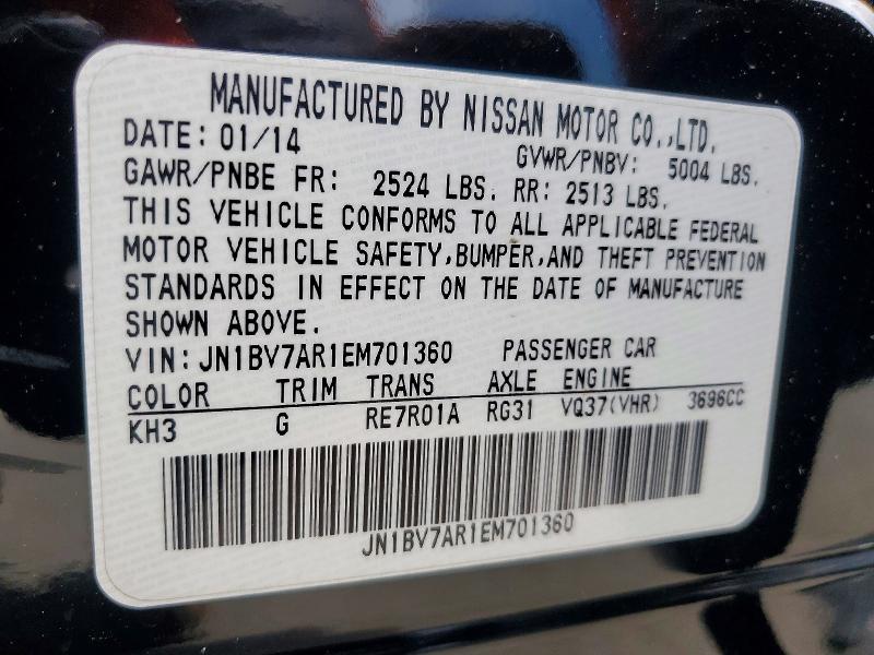 Продажа на аукционе авто 2014 Infiniti Q50, vin: JN1BV7AR1EM701360, номер лота: 54587226