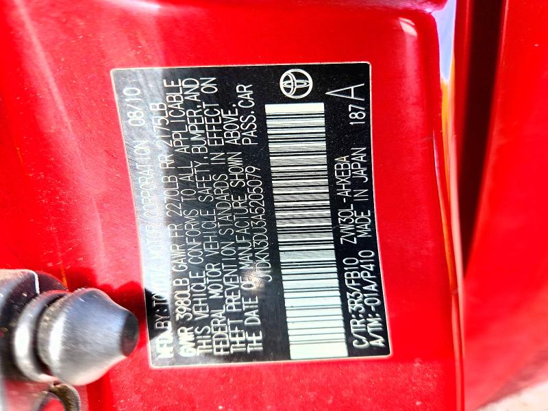 Aukcja sprzedaży 2010 Toyota Prius, vin: JTDKN3DU3A5205079, numer aukcji: 54804356