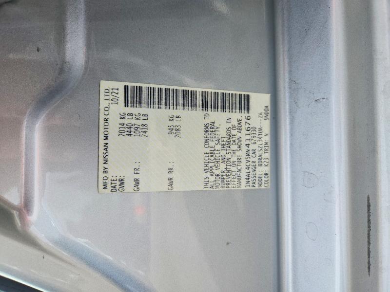 2021 Nissan Altima მანქანა იყიდება აუქციონზე, vin: 1N4AL4CV5MN411676, აუქციონის ნომერი: 54710586