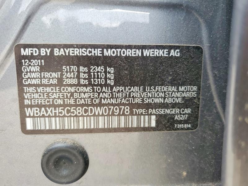 Aukcja sprzedaży 2012 Bmw 528, vin: WBAXH5C58CDW07978, numer aukcji: 55360986