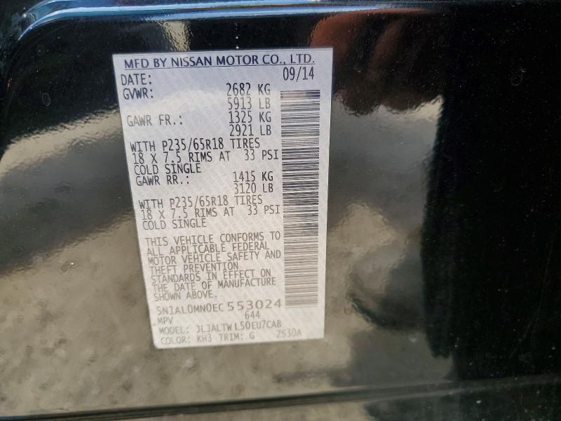 Aukcja sprzedaży 2014 Infiniti Qx60, vin: 5N1AL0MN0EC553024, numer aukcji: 55574226