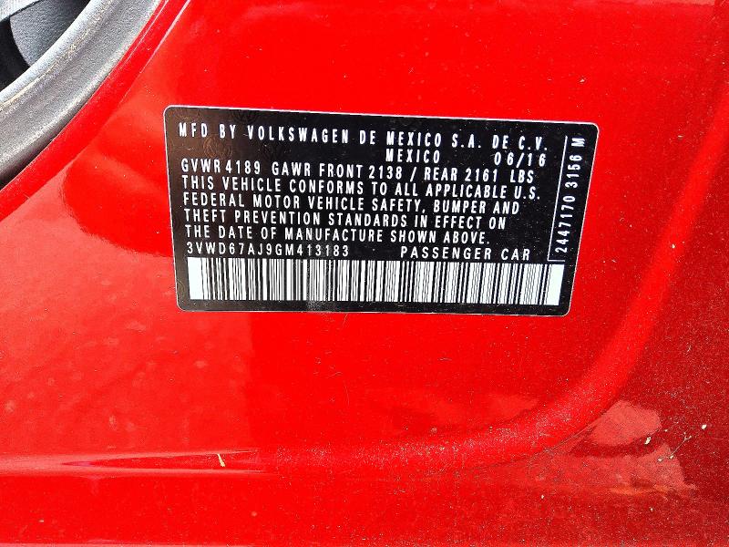 Продажа на аукционе авто 2016 Volkswagen Jetta, vin: 3VWD67AJ9GM413183, номер лота: 55188826