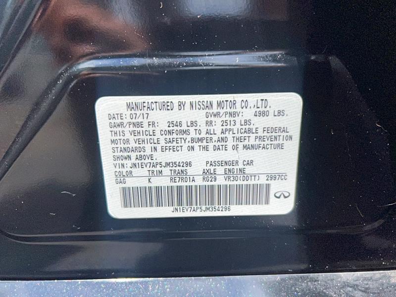 Aukcja sprzedaży 2018 Infiniti Q50, vin: JN1EV7AP5JM354296, numer aukcji: 55576626