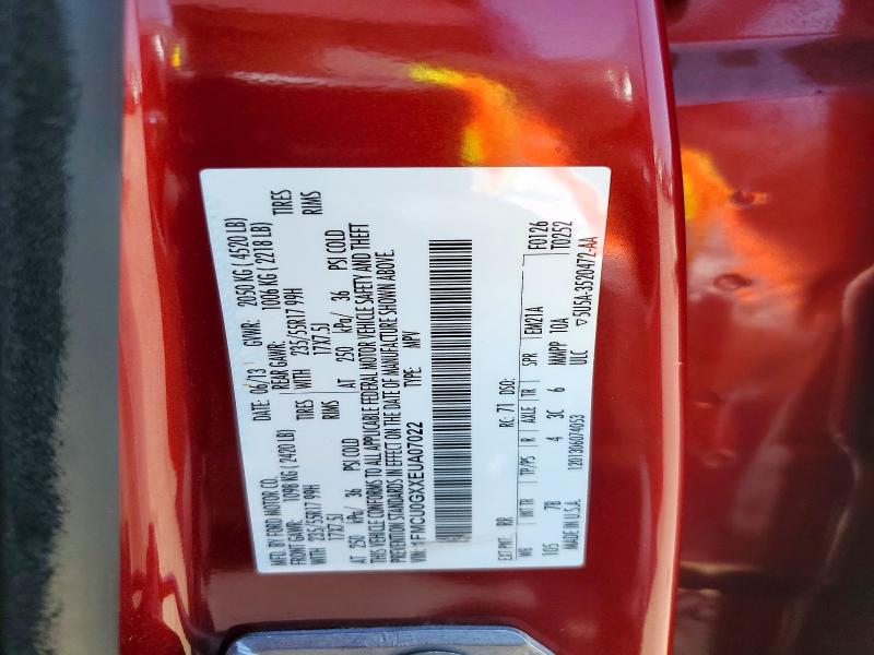 Aukcja sprzedaży 2014 Ford Escape, vin: 1FMCU0GXXEUA07022, numer aukcji: 54216876