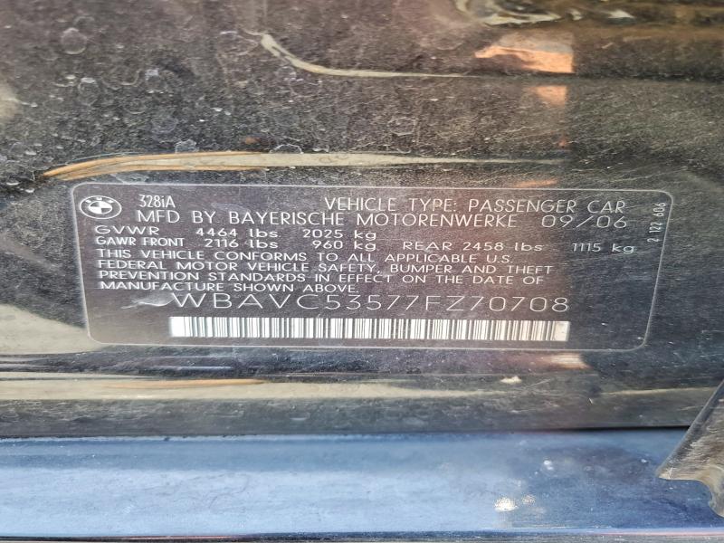 Aukcja sprzedaży 2007 Bmw 328, vin: WBAVC53577FZ70708, numer aukcji: 53115116