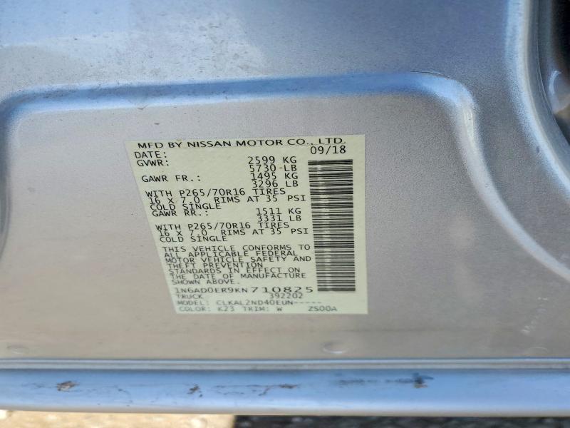 52263496 :رقم المزاد ، 1N6AD0ER9KN710825 vin ، 2019 Nissan Frontier مزاد بيع