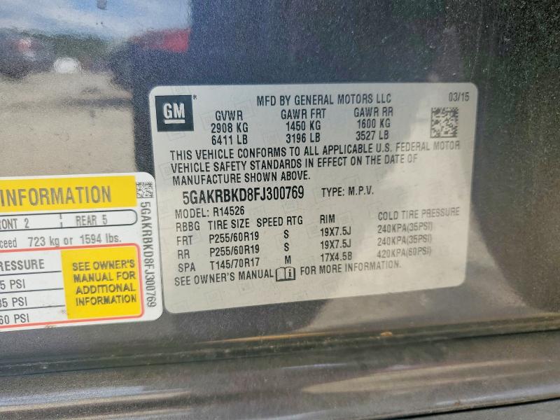 Продажа на аукционе авто 2015 Buick Enclave, vin: 5GAKRBKD8FJ300769, номер лота: 53259656