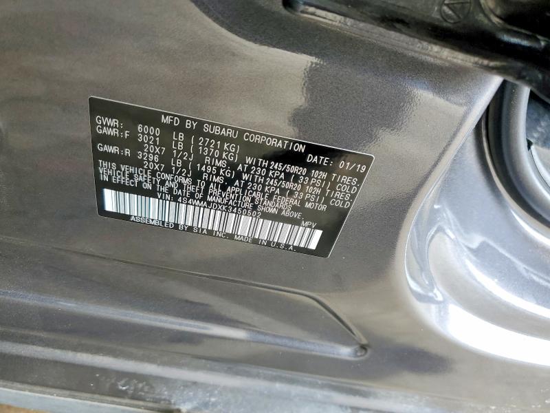 Aukcja sprzedaży 2019 Subaru Ascent, vin: 4S4WMAJDXK3450502, numer aukcji: 53127156