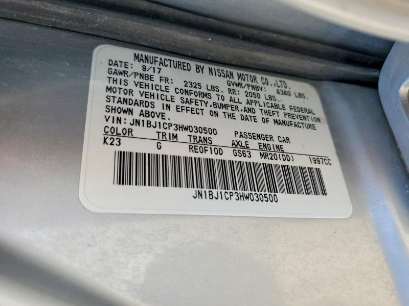 Aukcja sprzedaży 2017 Nissan Rogue Sport, vin: JN1BJ1CP3HW030500, numer aukcji: 54792446