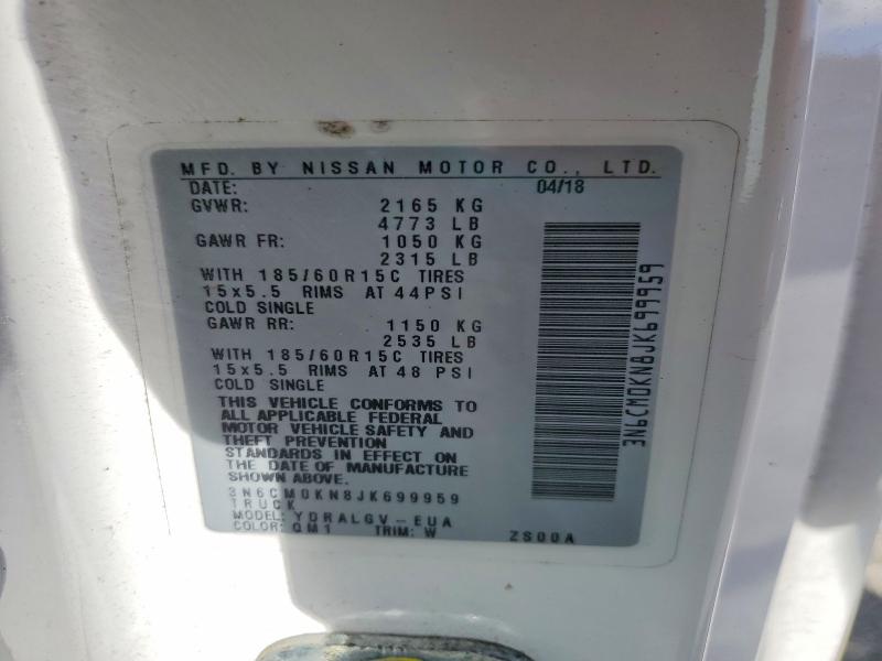 Aukcja sprzedaży 2018 Nissan Nv200, vin: 3N6CM0KN8JK699959, numer aukcji: 54988736