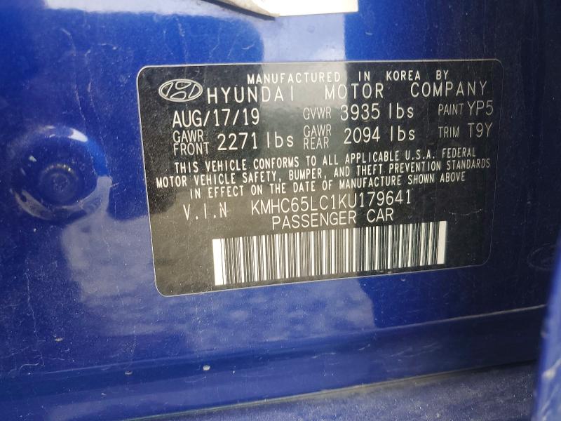 Aukcja sprzedaży 2019 Hyundai Ioniq, vin: KMHC65LC1KU179641, numer aukcji: 52552396